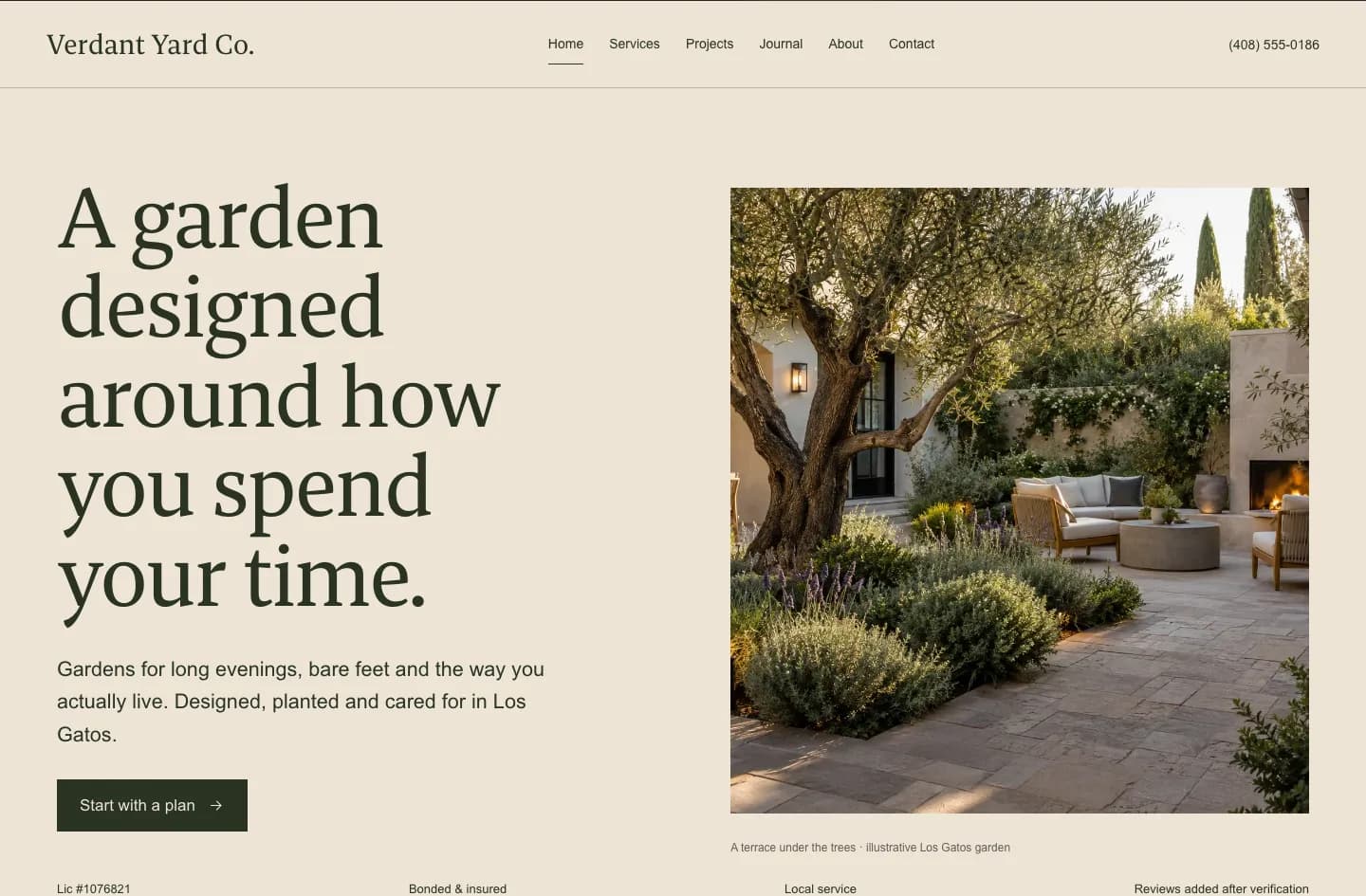 Verdant Yard Co. Premium website design
