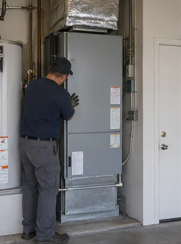 A 1994 furnace out, a two-stage unit in: stage 5, install.